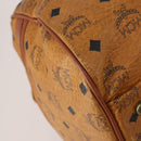MCM Logogram Vicetos Boston Bag PVC Leather 2way Brown Gold Auth 192616A-17