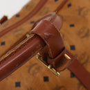 MCM Logogram Vicetos Boston Bag PVC Leather 2way Brown Gold Auth 192616A-9