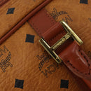 MCM Logogram Vicetos Boston Bag PVC Leather 2way Brown Gold Auth 192616A-10
