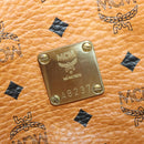MCM Logogram Vicetos Boston Bag PVC Leather 2way Brown Gold Auth 192616A-12