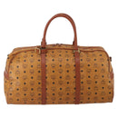 MCM Logogram Vicetos Boston Bag PVC Leather 2way Brown Gold Auth 192616A-2