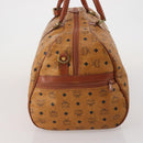 MCM Logogram Vicetos Boston Bag PVC Leather 2way Brown Gold Auth 192616A-4