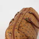 MCM Logogram Vicetos Boston Bag PVC Leather 2way Brown Gold Auth 192616A-6