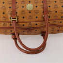 MCM Logogram Vicetos Boston Bag PVC Leather 2way Brown Gold Auth 192616A-7
