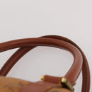 MCM Logogram Vicetos Boston Bag PVC Leather 2way Brown Gold Auth 192616A-8