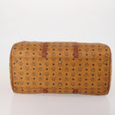 MCM Logogram Vicetos Boston Bag PVC Leather 2way Brown Gold Auth 192616A-5