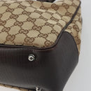 GUCCI GG Canvas Bamboo Hand Bag Beige Silver 112526 Auth 192617A-9