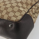 GUCCI GG Canvas Bamboo Hand Bag Beige Silver 112526 Auth 192617A-15