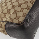 GUCCI GG Canvas Bamboo Hand Bag Beige Silver 112526 Auth 192617A-16