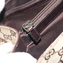 GUCCI GG Canvas Bamboo Hand Bag Beige Silver 112526 Auth 192617A-21