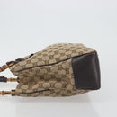 GUCCI GG Canvas Bamboo Hand Bag Beige Silver 112526 Auth 192617A-4