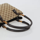 GUCCI GG Canvas Bamboo Hand Bag Beige Silver 112526 Auth 192617A-7