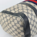 GUCCI GG Supreme Sherry Line Boston Bag PVC Navy Gold Auth 192619-13