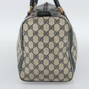 GUCCI GG Supreme Sherry Line Boston Bag PVC Navy Gold Auth 192619-5