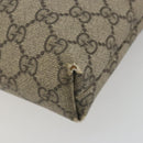 GUCCI GG Supreme Web Sherry Line Shoulder Bag Beige Silver 337111 Auth 192620-12