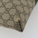 GUCCI GG Supreme Web Sherry Line Shoulder Bag Beige Silver 337111 Auth 192620-17