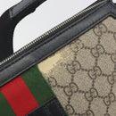 GUCCI GG Supreme Web Sherry Line Shoulder Bag Beige Silver 337111 Auth 192620-14