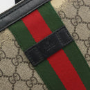 GUCCI GG Supreme Web Sherry Line Shoulder Bag Beige Silver 337111 Auth 192620-18