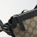 GUCCI GG Supreme Web Sherry Line Shoulder Bag Beige Silver 337111 Auth 192620-16