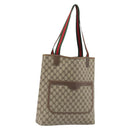 GUCCI GG Supreme Web Sherry Line Bag PVC Beige Gold 002 58 6487 Auth 192622A-1