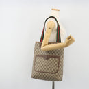GUCCI GG Supreme Web Sherry Line Bag PVC Beige Gold 002 58 6487 Auth 192622A-21