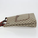 GUCCI GG Supreme Web Sherry Line Bag PVC Beige Gold 002 58 6487 Auth 192622A-5