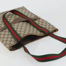 GUCCI GG Supreme Web Sherry Line Bag PVC Beige Gold 002 58 6487 Auth 192622A-6