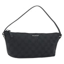 GUCCI GG Canvas Accessory Pouch Black Silver 07198 Auth 192624A-1