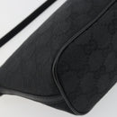 GUCCI GG Canvas Accessory Pouch Black Silver 07198 Auth 192624A-13