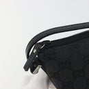 GUCCI GG Canvas Accessory Pouch Black Silver 07198 Auth 192624A-15