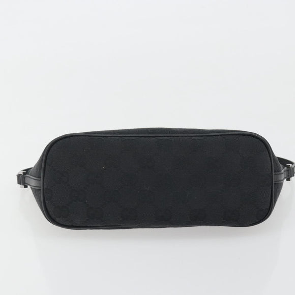 GUCCI GG Canvas Accessory Pouch Black Silver 07198 Auth 192624A