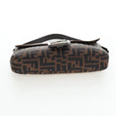 FENDI Zucca Canvas Mamma Baguette Shoulder Bag Brown Black Auth 192625SAM-5