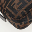 FENDI Zucca Canvas Mamma Baguette Shoulder Bag Brown Black Auth 192625SAM-17