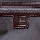 FENDI Zucca Canvas Mamma Baguette Shoulder Bag Brown Black Auth 192625SAM-21
