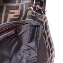 FENDI Zucca Canvas Mamma Baguette Shoulder Bag Brown Black Auth 192625SAM-22