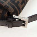 FENDI Zucca Canvas Mamma Baguette Shoulder Bag Brown Black Auth 192625SAM-8