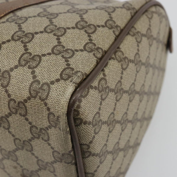 GUCCI GG Supreme Web Sherry Line Hand Bag PVC Beige Gold 98 02 007 Auth 192627