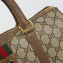 GUCCI GG Supreme Web Sherry Line Hand Bag PVC Beige Gold 98 02 007 Auth 192627-10
