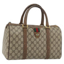 GUCCI GG Supreme Web Sherry Line Hand Bag PVC Beige Gold 98 02 007 Auth 192627-1