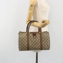 GUCCI GG Supreme Web Sherry Line Hand Bag PVC Beige Gold 98 02 007 Auth 192627-25