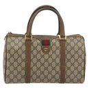 GUCCI GG Supreme Web Sherry Line Hand Bag PVC Beige Gold 98 02 007 Auth 192627-13