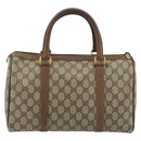 GUCCI GG Supreme Web Sherry Line Hand Bag PVC Beige Gold 98 02 007 Auth 192627-2