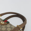 GUCCI GG Supreme Web Sherry Line Hand Bag PVC Beige Gold 98 02 007 Auth 192627-14