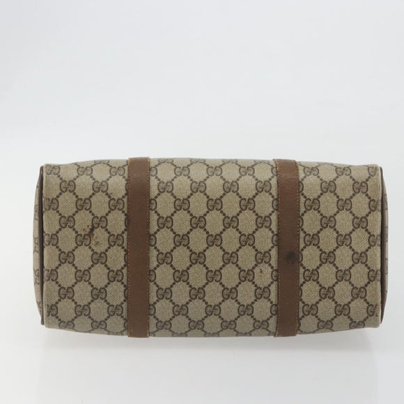 GUCCI GG Supreme Web Sherry Line Hand Bag PVC Beige Gold 98 02 007 Auth 192627
