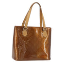 LOUIS VUITTON Monogram Vernis Houston Hand Bag Bronze M91122 LV Auth 192628-1
