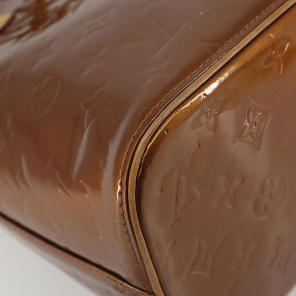 LOUIS VUITTON Monogram Vernis Houston Hand Bag Bronze M91122 LV Auth 192628