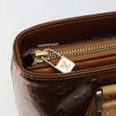 LOUIS VUITTON Monogram Vernis Houston Hand Bag Bronze M91122 LV Auth 192628-15