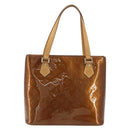 LOUIS VUITTON Monogram Vernis Houston Hand Bag Bronze M91122 LV Auth 192628-2