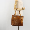 LOUIS VUITTON Monogram Vernis Houston Hand Bag Bronze M91122 LV Auth 192628-24