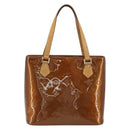 LOUIS VUITTON Monogram Vernis Houston Hand Bag Bronze M91122 LV Auth 192628-3